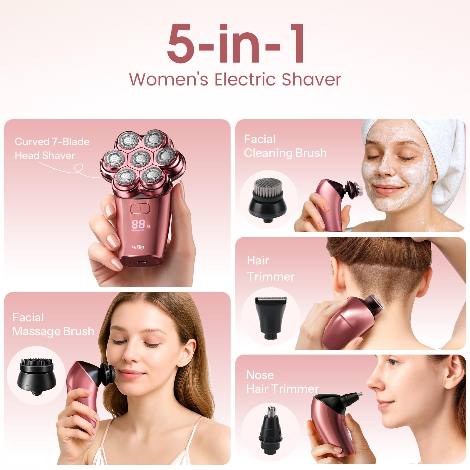 HiBig nose hair trimmer attachment for precise, comfortable grooming