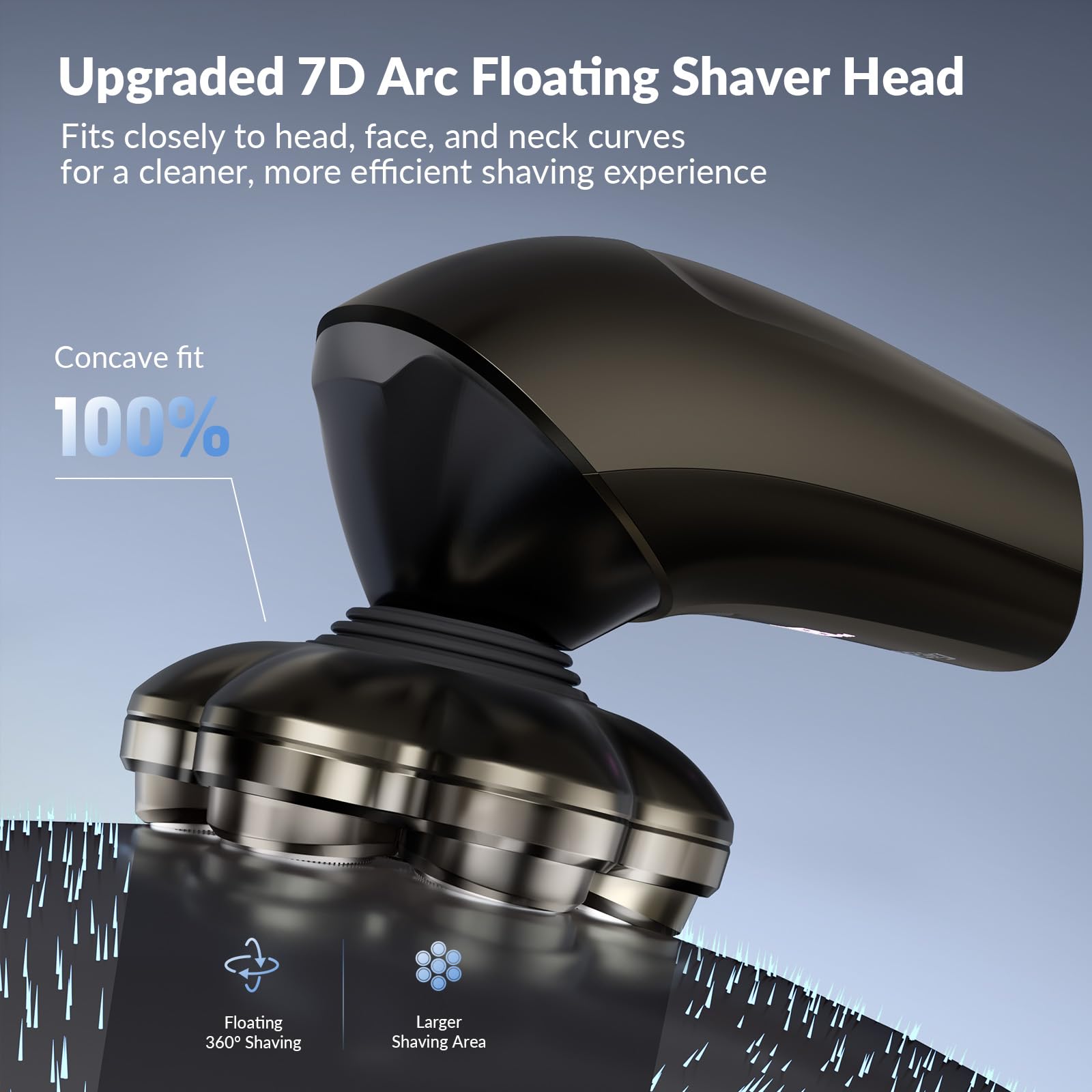 HiBig head shaver magnetic detachable head close-up for easy maintenance