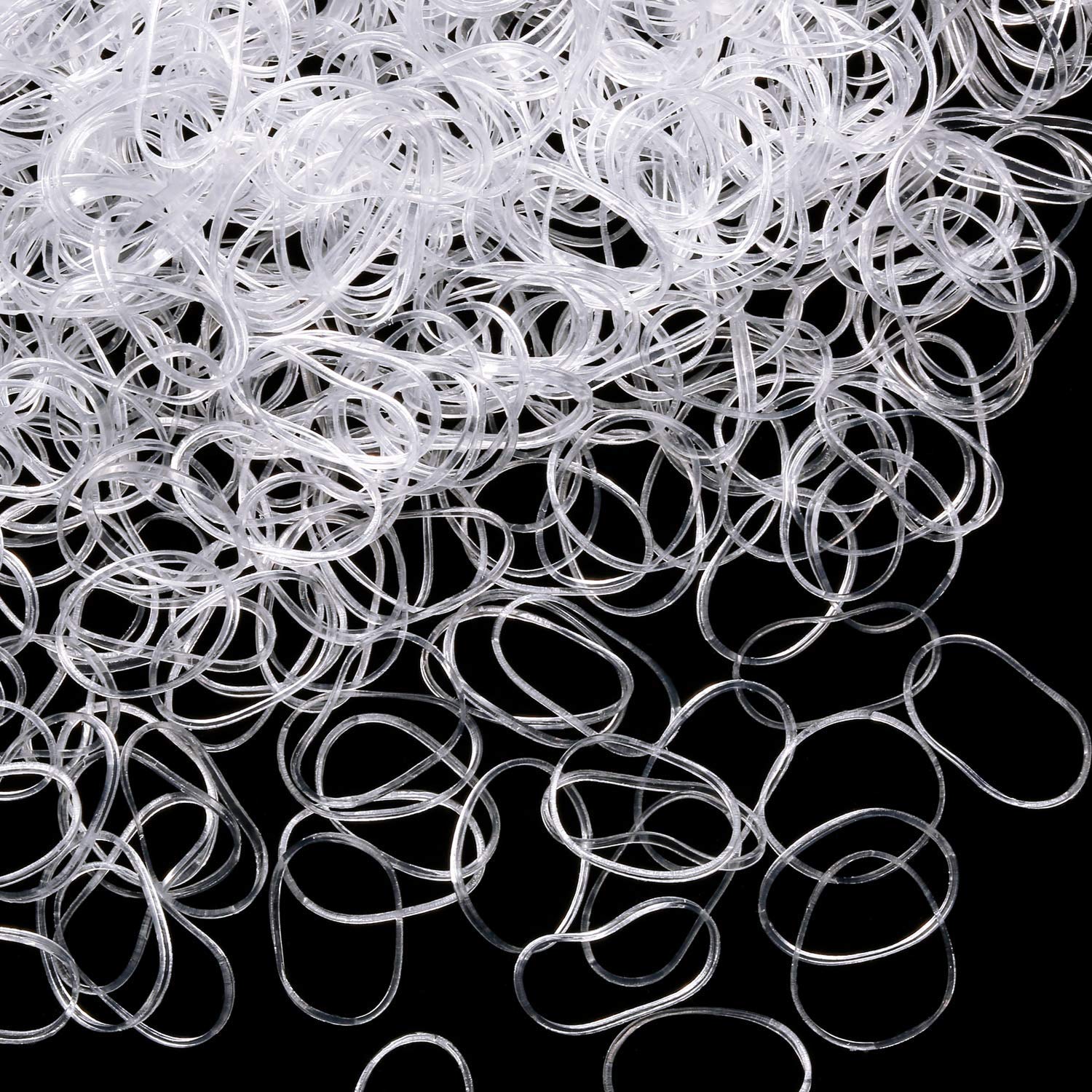 Hicarer 1000 mini clear rubber bands pack for lasting braids
