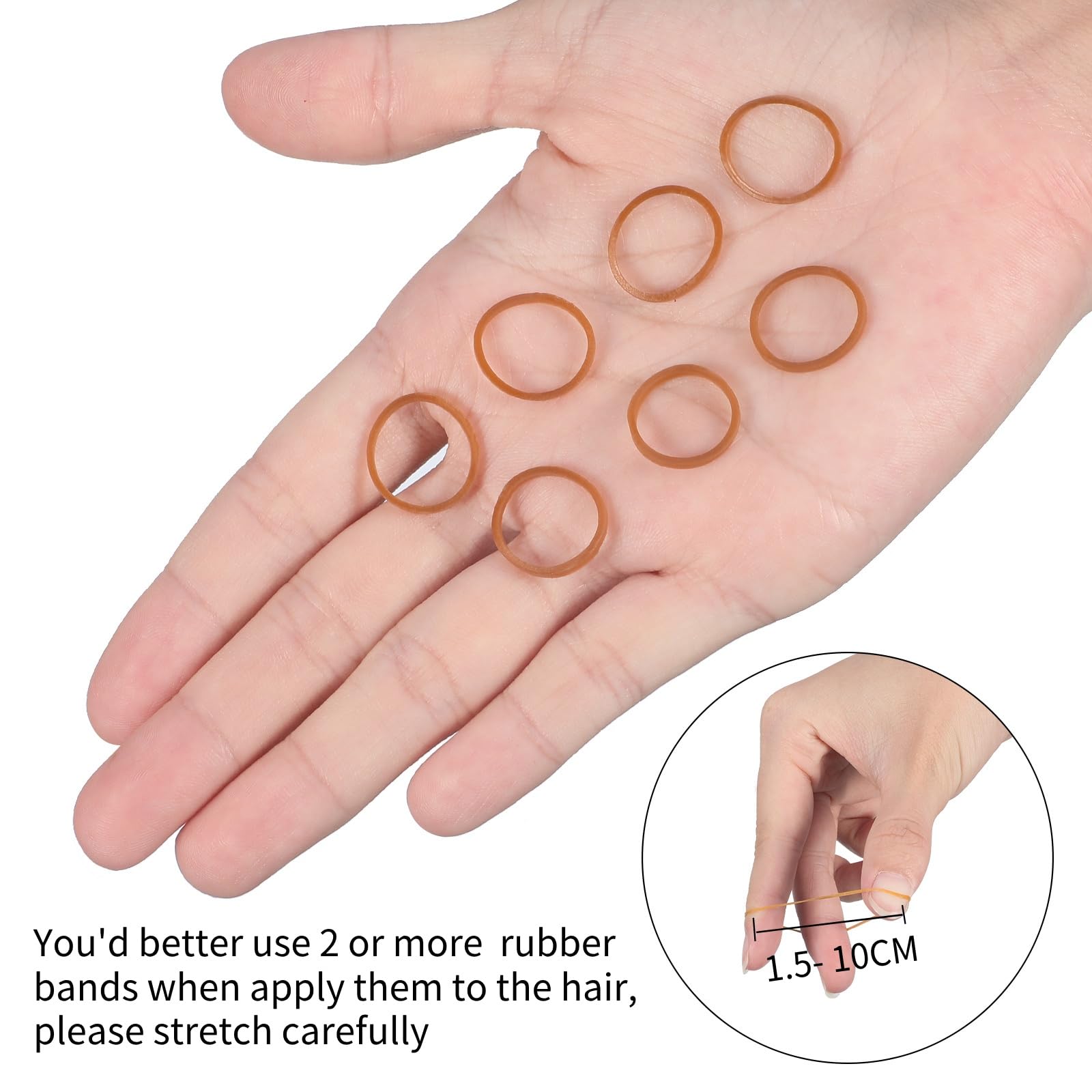 Hicarer 1000 Mini Rubber Bands in hair demonstrates quick braiding and secure hold.
