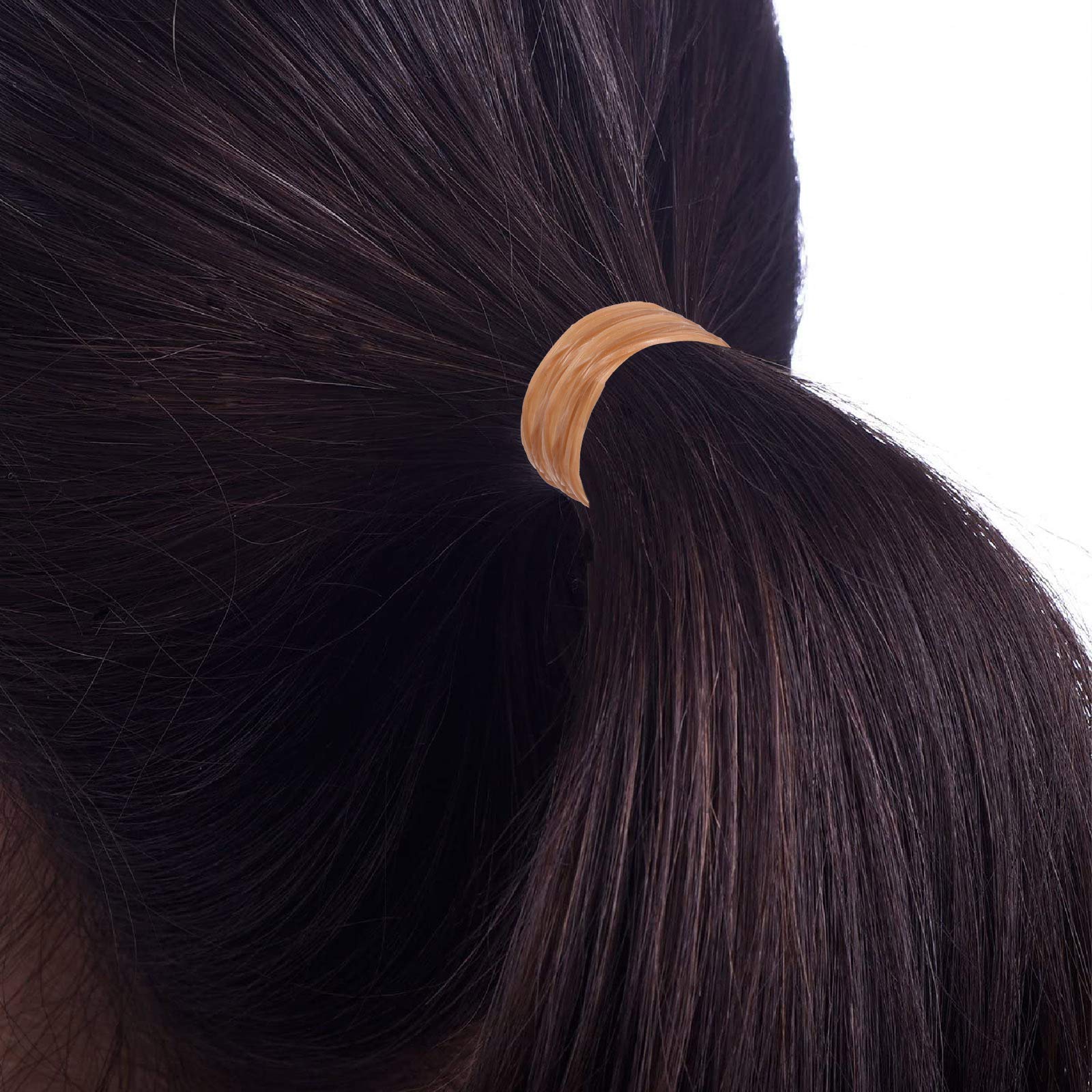 Hicarer 1000 Mini Rubber Bands stretchability test highlights gentle hair care.