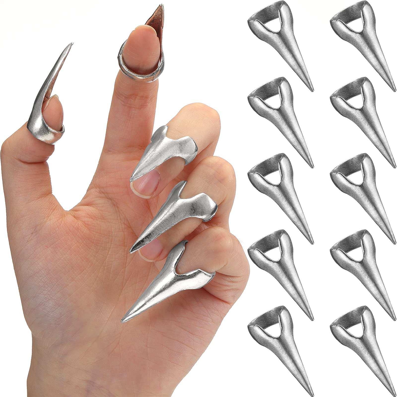 Hicarer finger claws ring set on full hand for bold cosplay vibes.