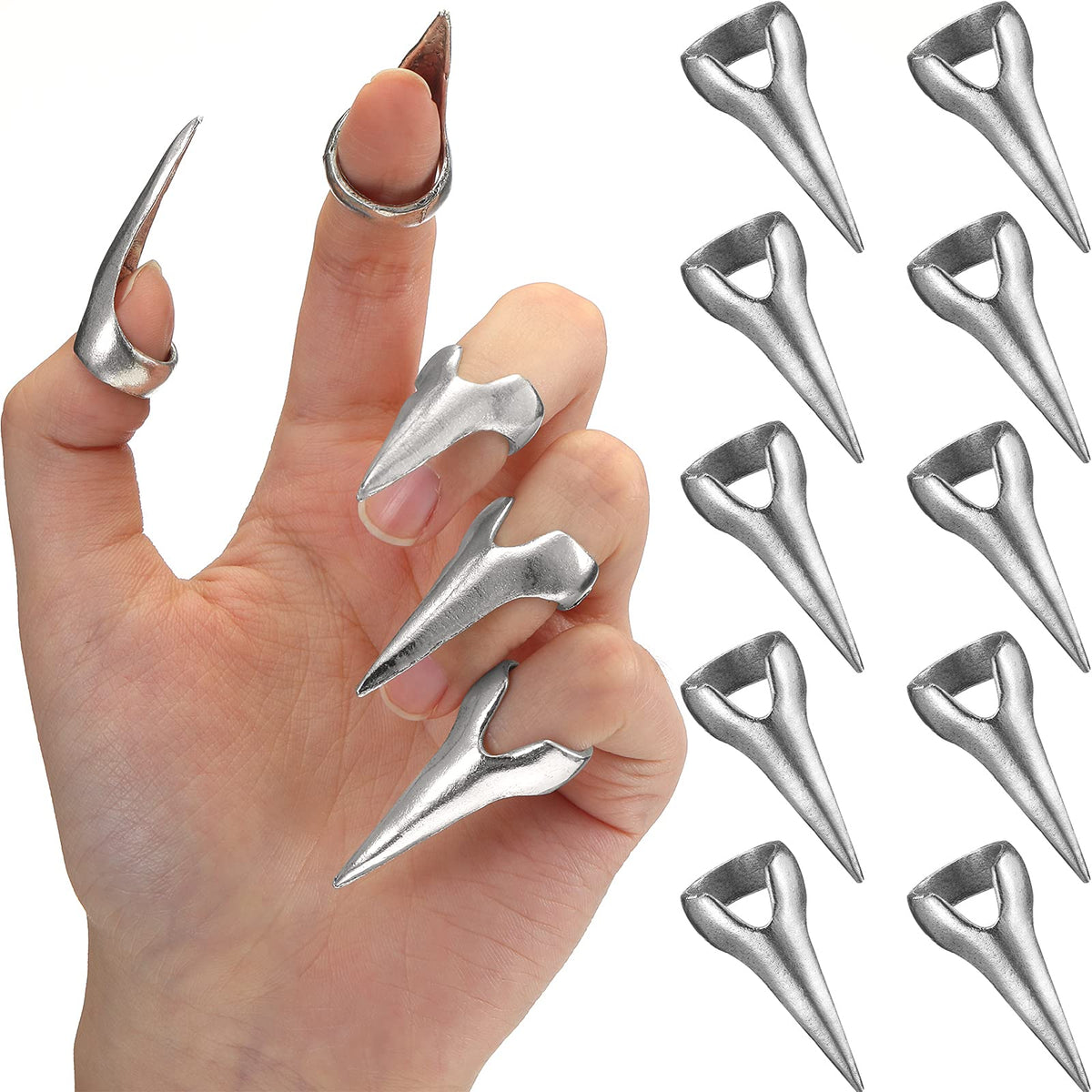 Hicarer finger claws ring set on full hand for bold cosplay vibes.
