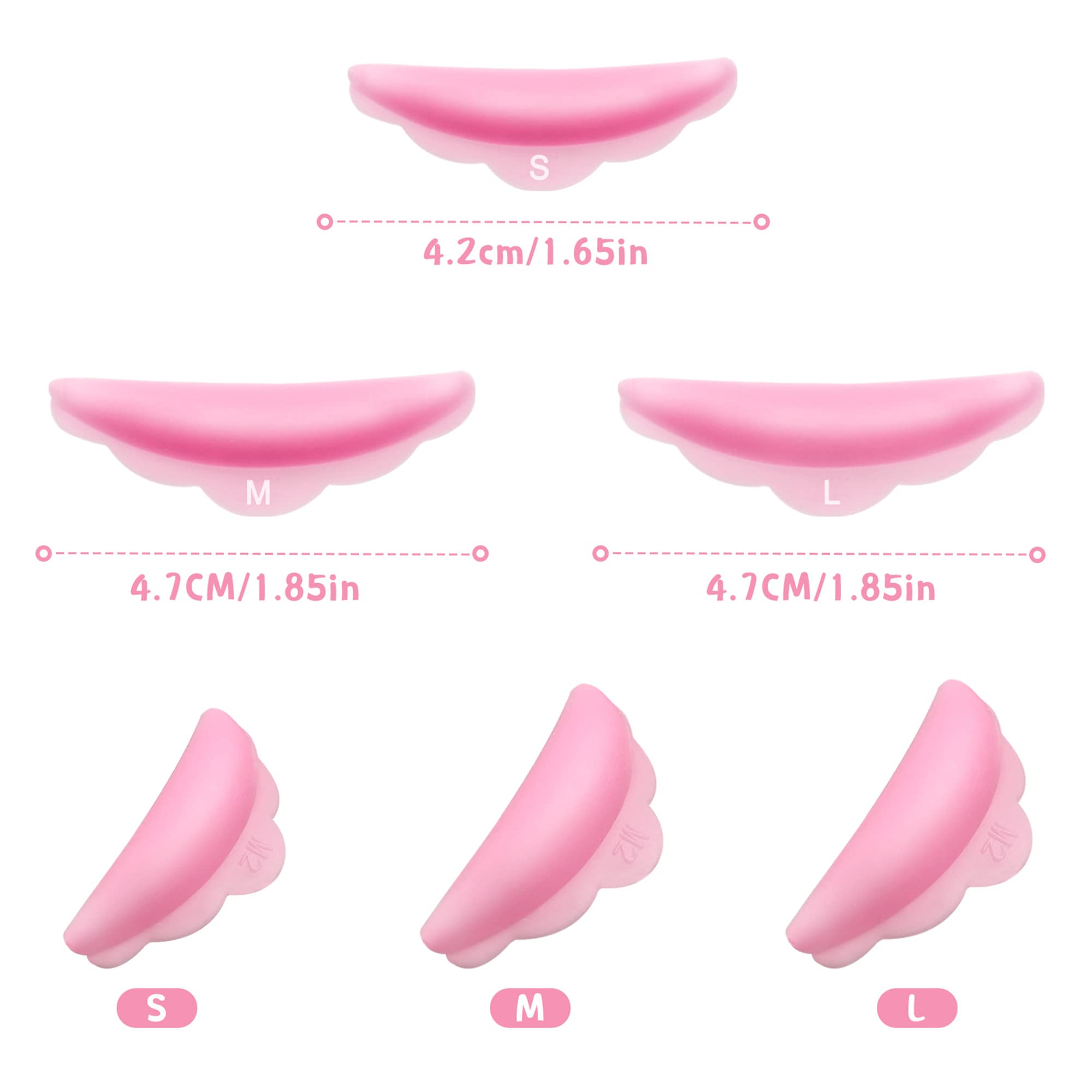 Hicarer lash lift rods large pink for more pronounced curl.