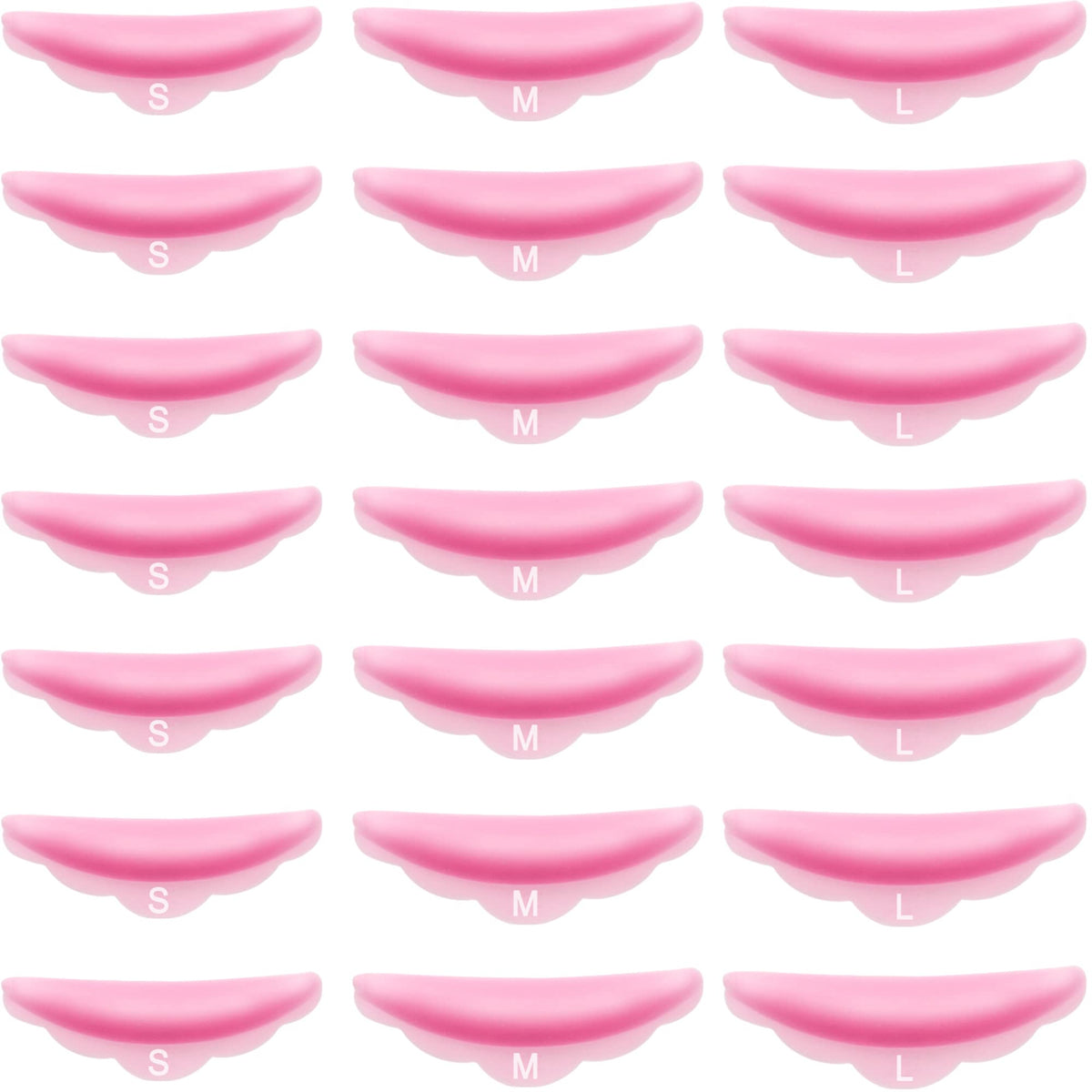 Hicarer lash lift rods with soft silicone pads in pink set for natural-looking lift.