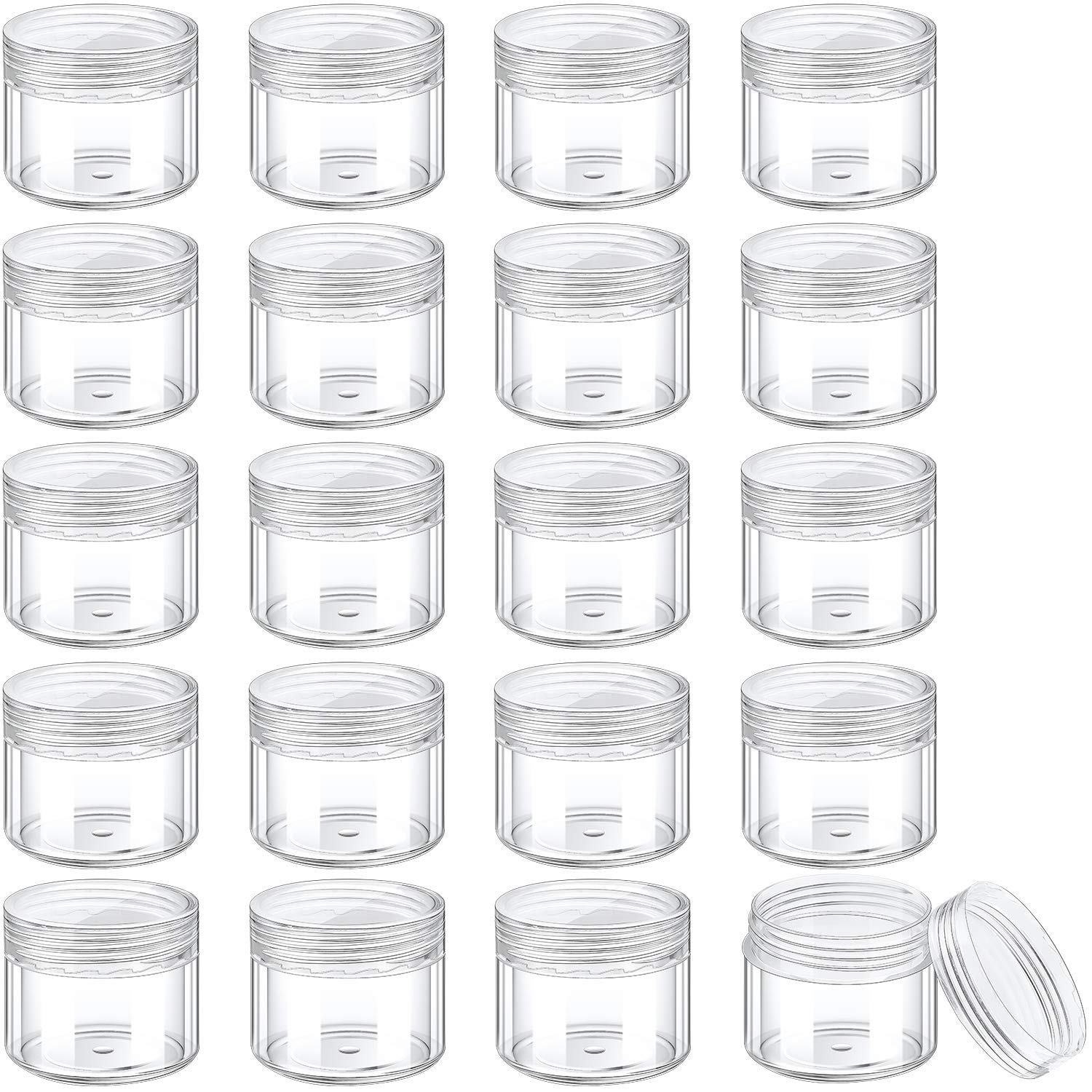Hicarer round pot jar 20ml with clear lid for on-the-go samples and liquids.