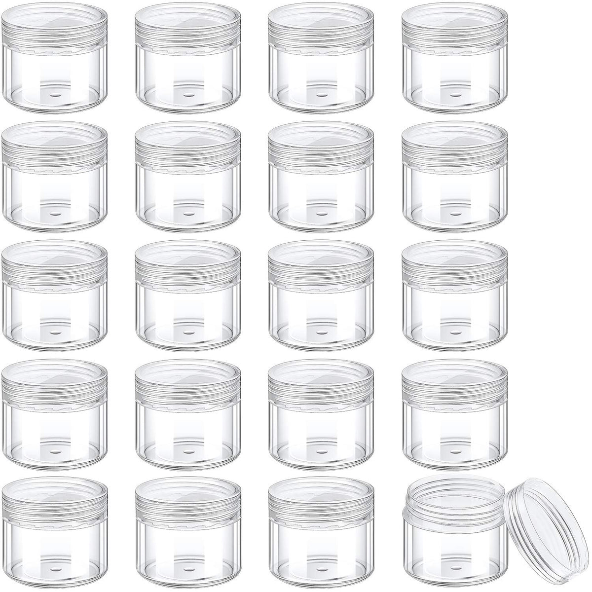 Hicarer round pot jar 20ml with clear lid for on-the-go samples and liquids.