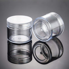 Hicarer round pot jar 20ml clear body shows contents while preventing leaks during travel.