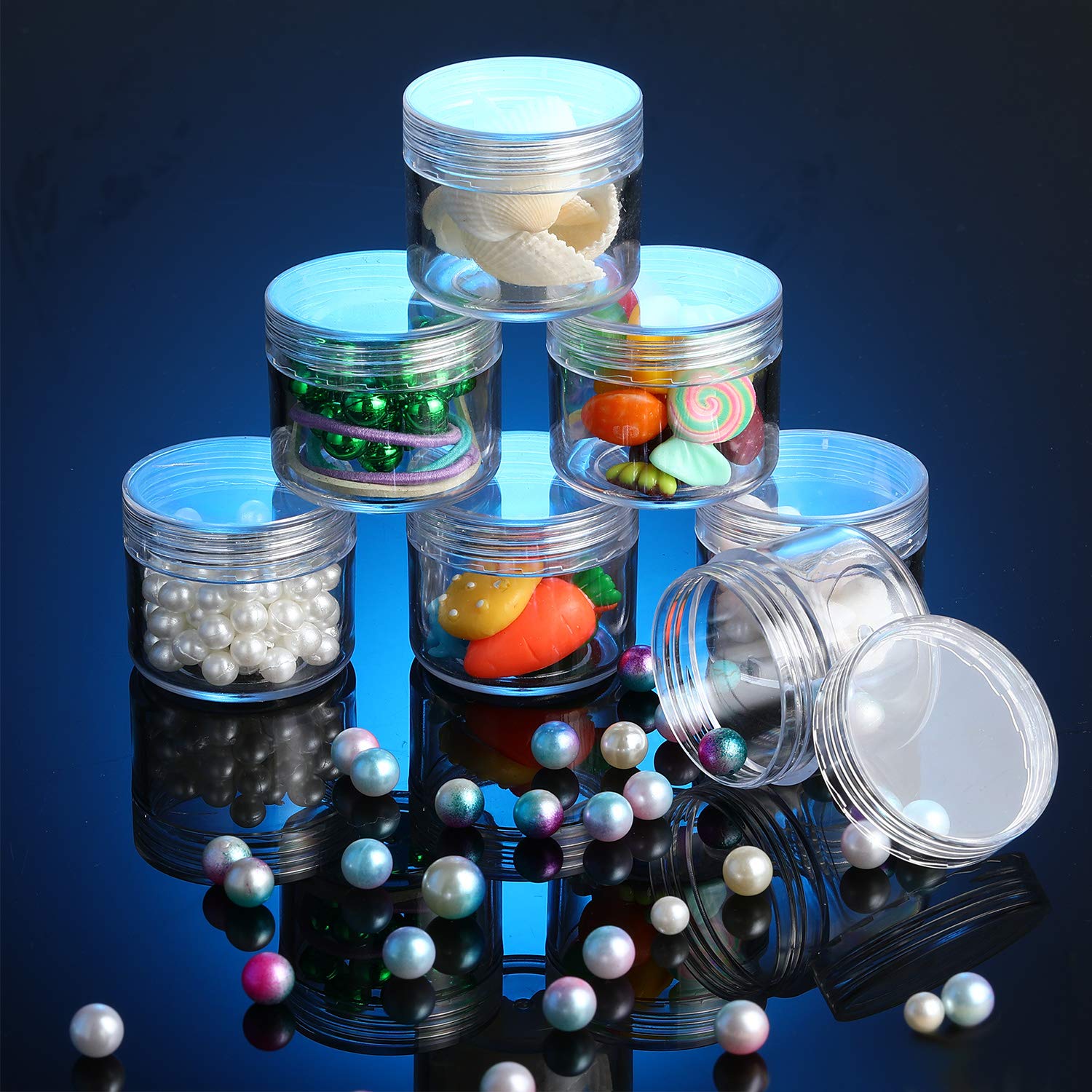 Hicarer pack of 20 round jars offers ample storage options.