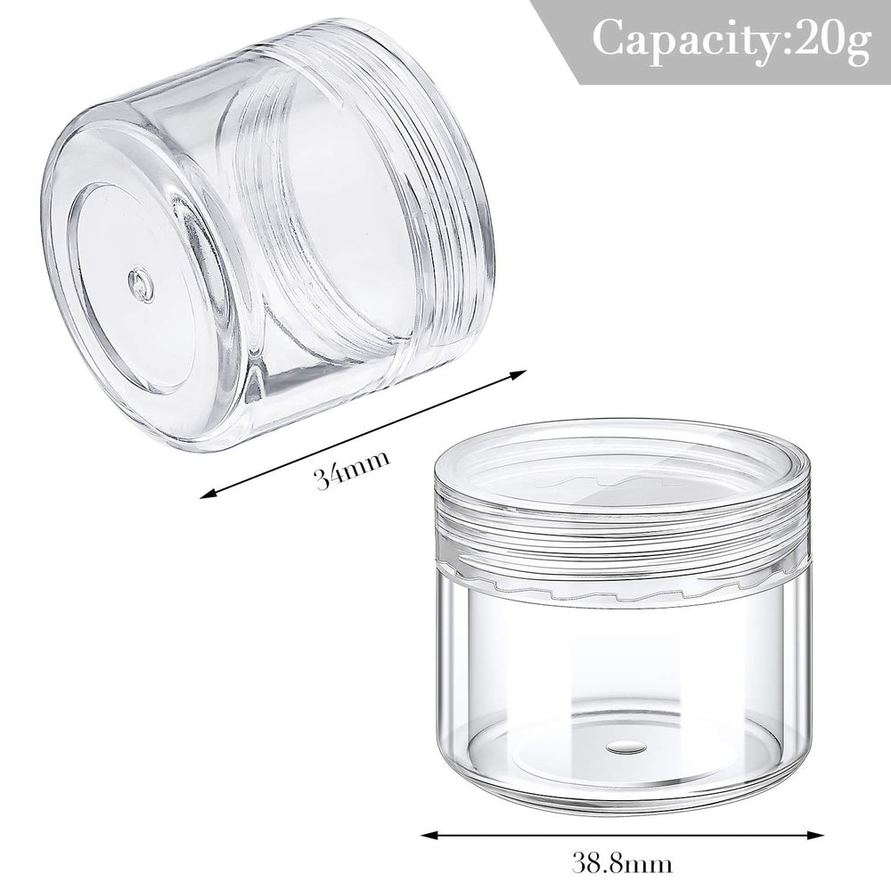 Hicarer travel-ready 20ml jars ideal for samples and liquids on trips.