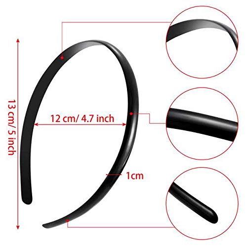 Hicarer 30-pack plain black headbands ideal for school uniforms and daily wear