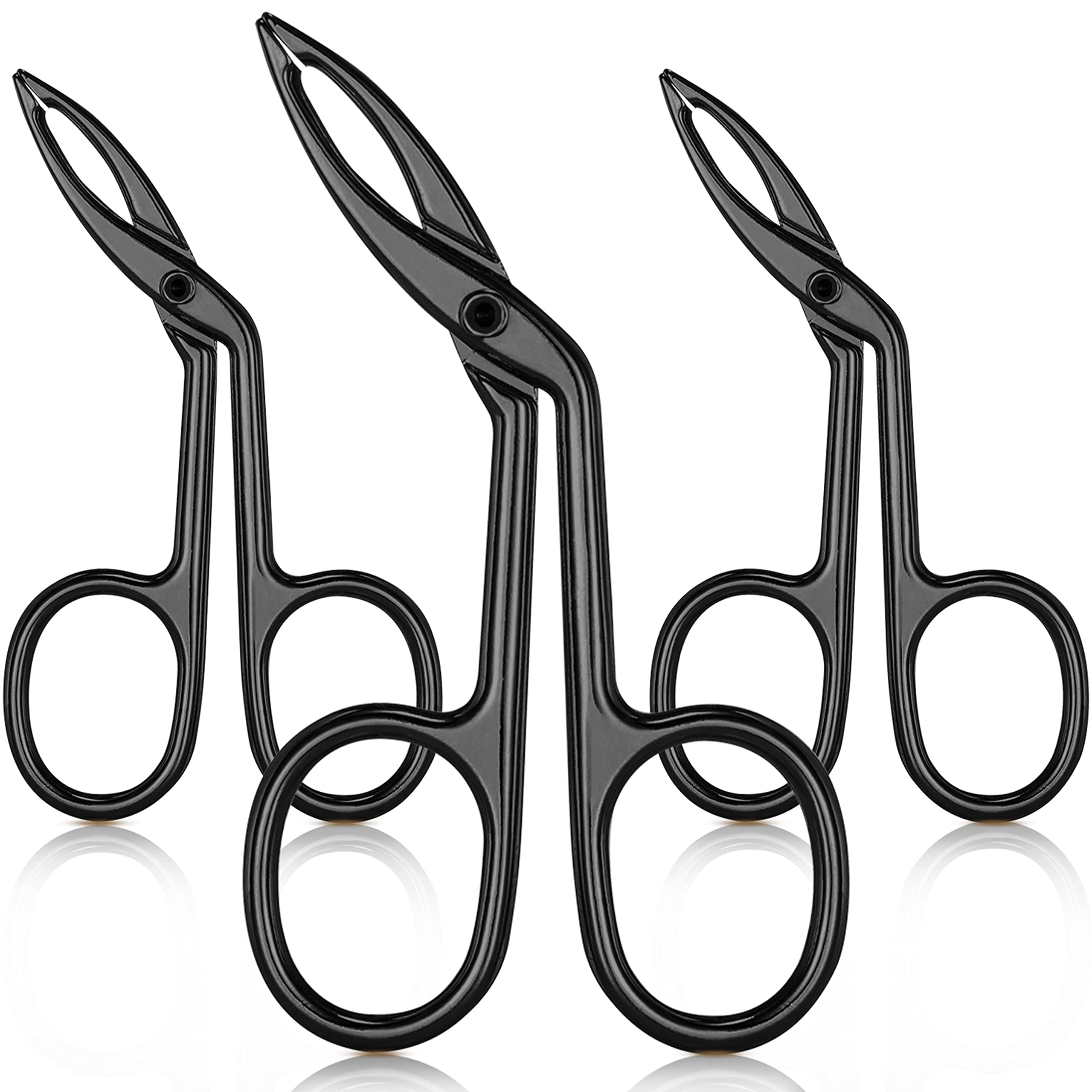 Hicarer three-pack eyebrow tweezers with straight-tip for precise brow shaping.