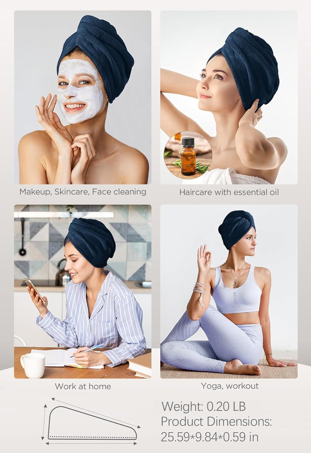 Hicober Hair Towel Wrap Quick-Dry Usage demonstrates practical post-shower routine.
