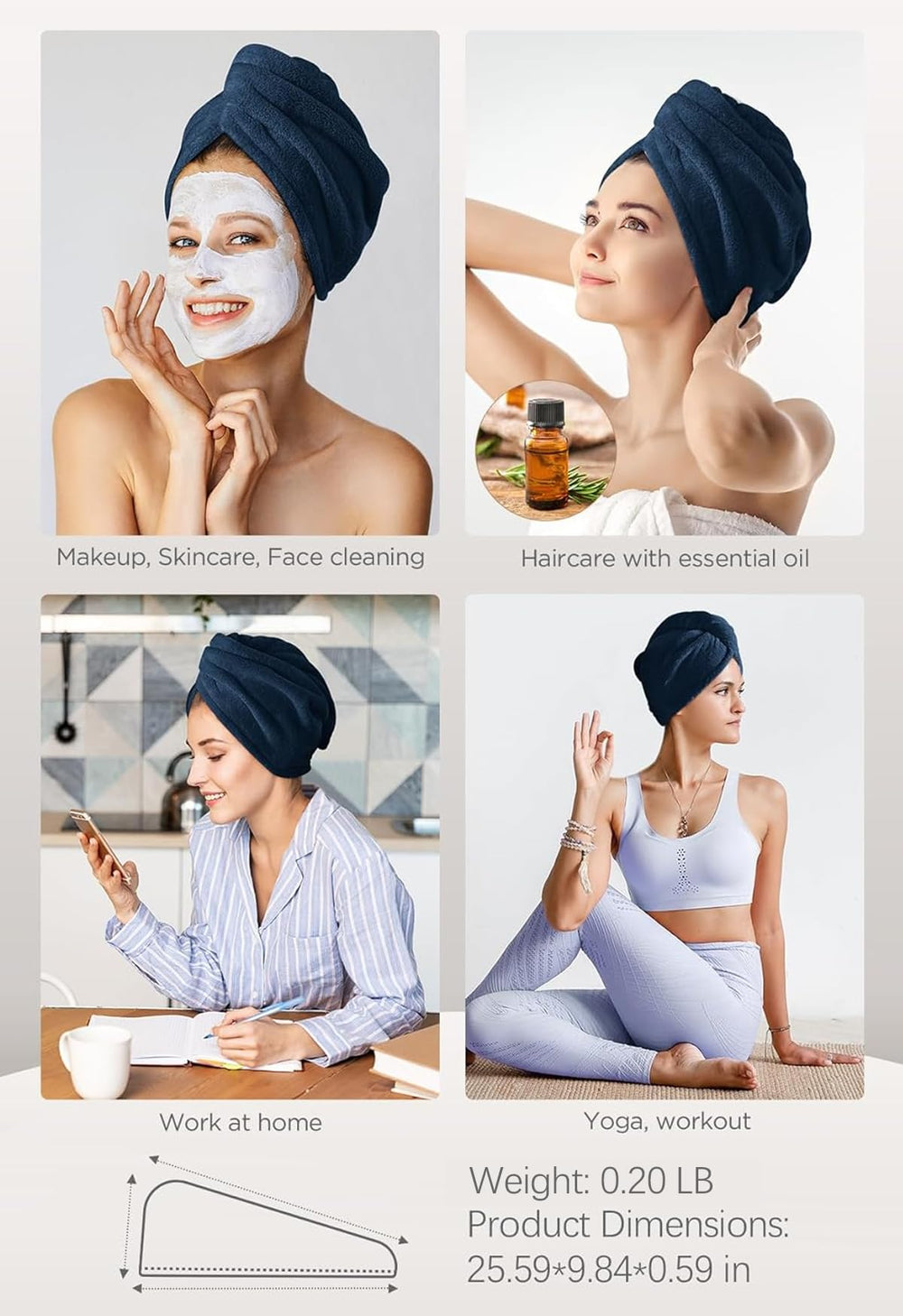 Hicober Hair Towel Wrap Quick-Dry Usage demonstrates practical post-shower routine.
