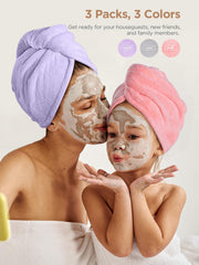 Hicober Microfiber Hair Towel absorbent closeup underscores odorless fibers for quick drying.