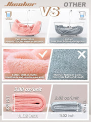 Hicober microfiber hair towel blue turban delivers fast moisture absorption for damp hair.