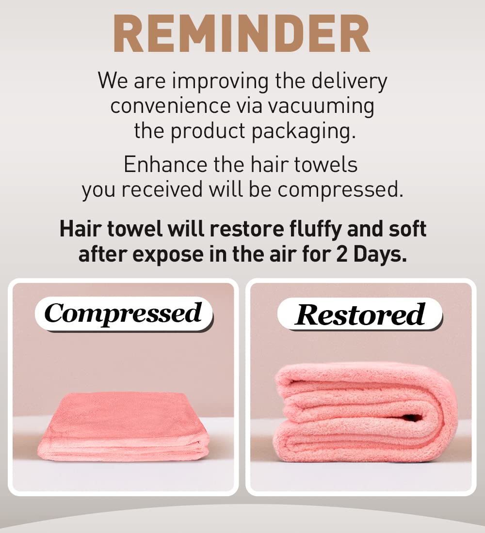 Hicober Microfiber Hair Towel curly hair use shows versatile wrap for straight or curly hair.