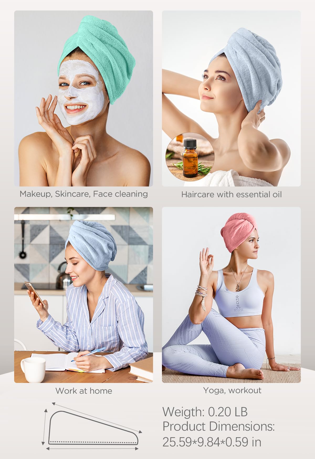 Hicober hair towel durable design maintains shape through multiple washes.