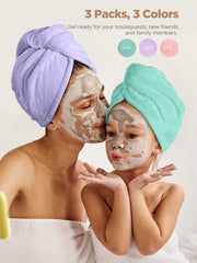 Hicober Microfiber Hair Towel Heat-Damage-Reduction image shows healthier drying option.