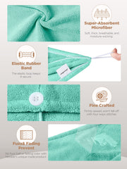 Hicober Microfiber Hair Towel Wrap Soft-Lightweight image emphasizes gentle comfort.