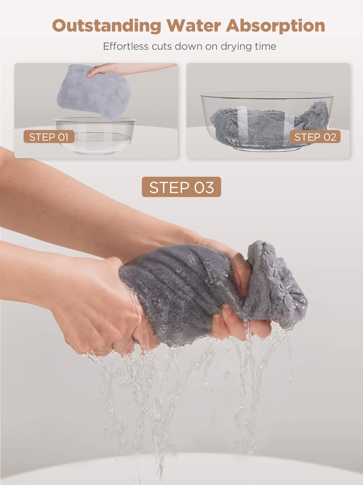 Hicober soft ultra-lightweight towel provides gentle cushioning while drying