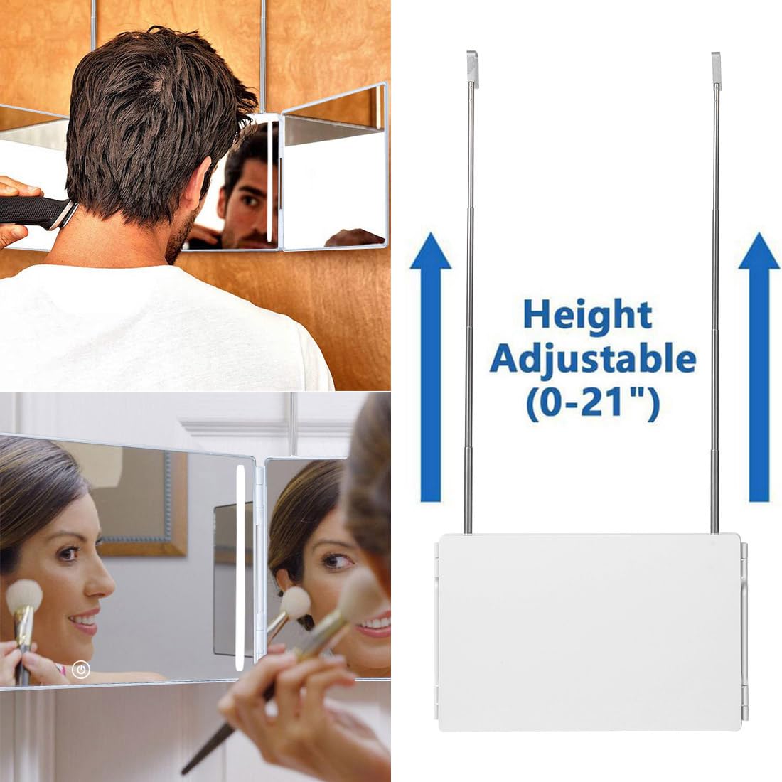 HIEEY 5X magnification panel for meticulous makeup or brow work.