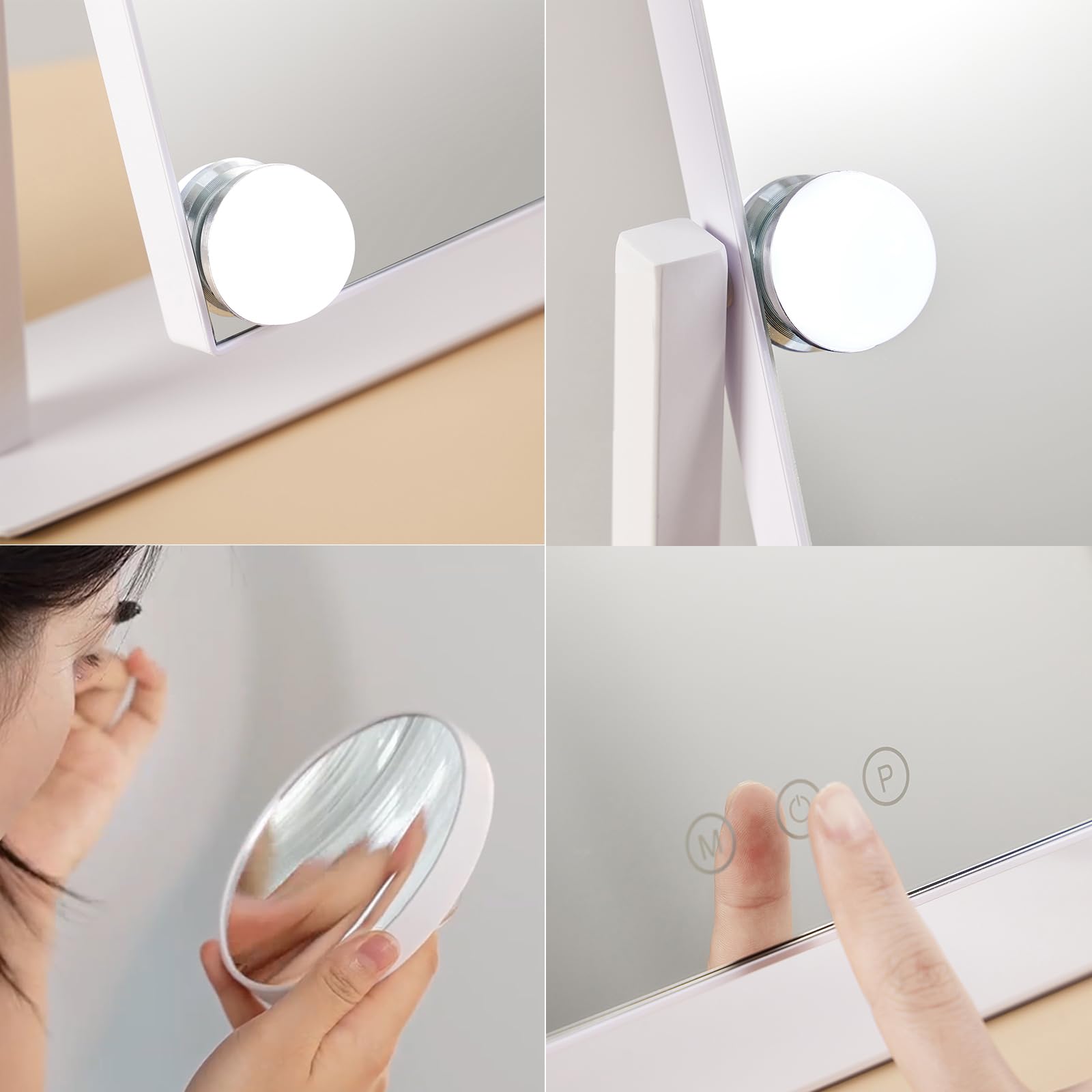 HIEEY 4in 20X magnification detachable mirror for close-up precision.