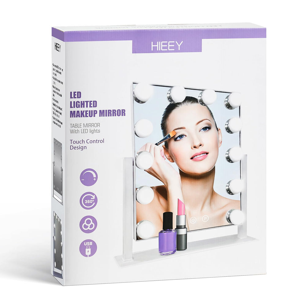 HIEEY Hollywood vanity mirror arrives gift-box ready for gifting.