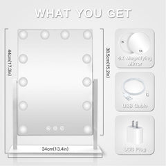 HIEEY Hollywood vanity mirror with three lighting modes for versatile shading.