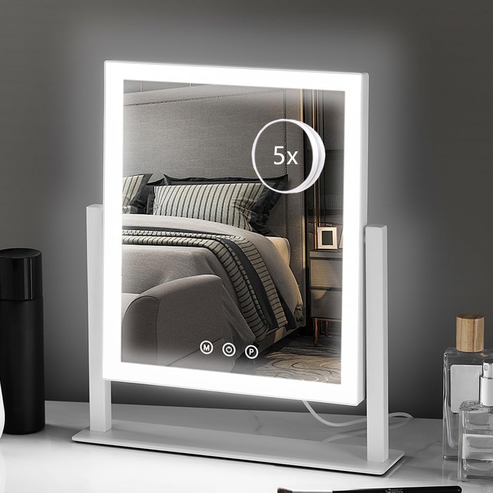 HIEEY lighted makeup mirror front-lit with LEDs for precise makeup lighting