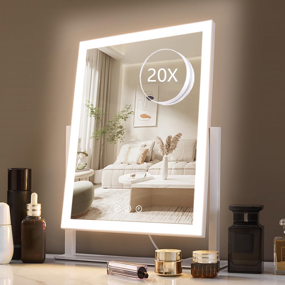 HIEEY lighted makeup mirror front view for precise makeup.