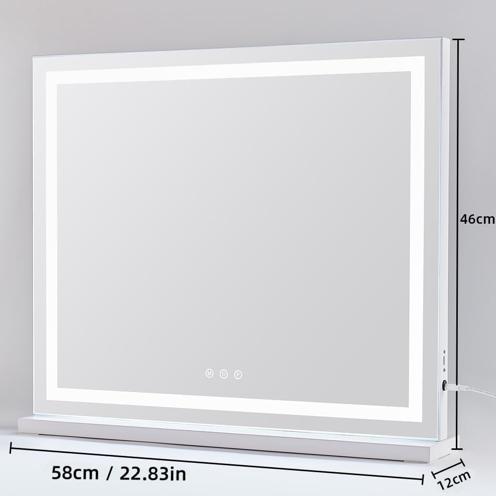 HIEEY lighted makeup mirror LED illumination highlighting four-sided lights