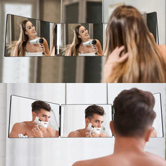 HIEEY rechargeable LED mirror operates cordless with built-in battery.