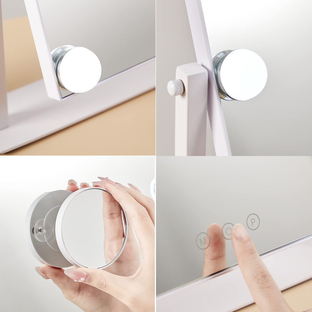 HIEEY vanity mirror detachable 5X magnification for precise detail work.