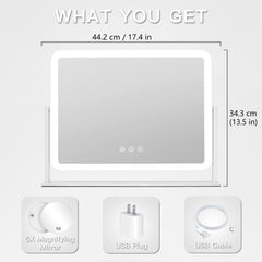 HIEEY vanity mirror with lights side angle highlights slim frame and edge-to-edge lighting.