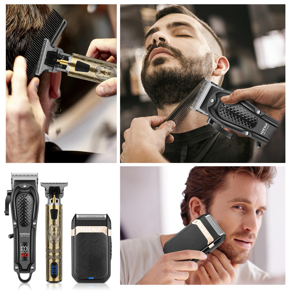 HIENA PRO all-in-one barber kit in black holdbag for stylish gifting.