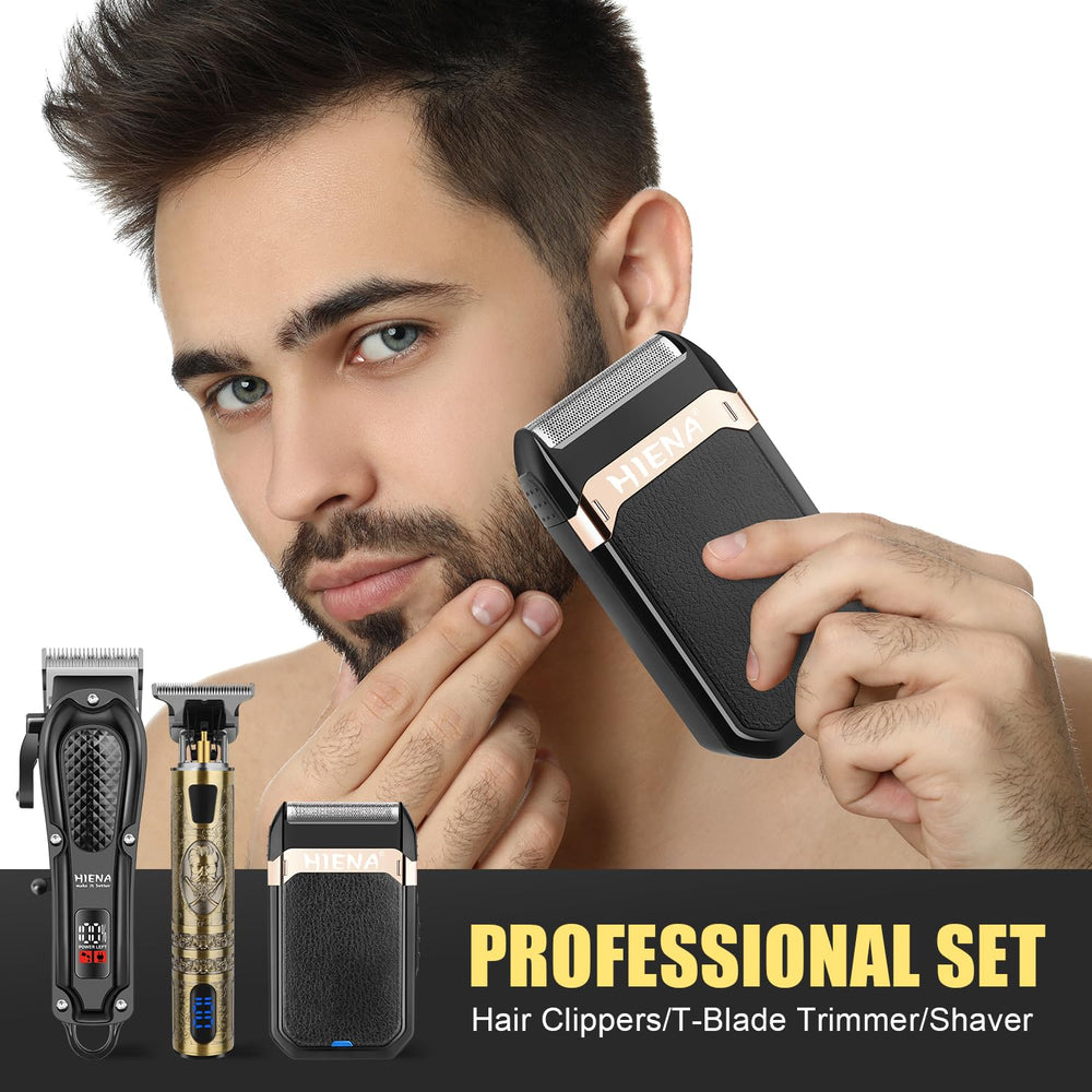 HIENA PRO ergonomic gold design clipper offers premium feel during long sessions.