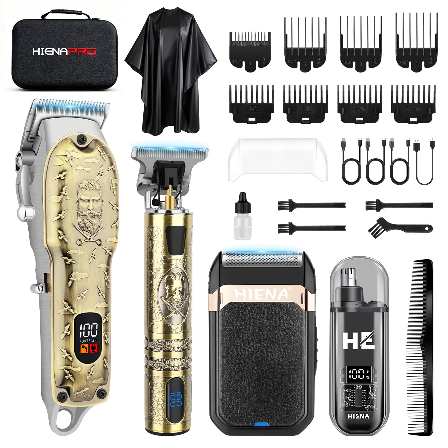 HIENA PRO hair clippers kit main view for professional at-home grooming