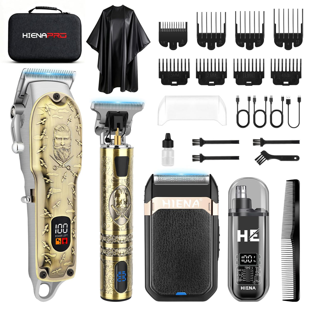 HIENA PRO hair clippers kit main view for professional at-home grooming