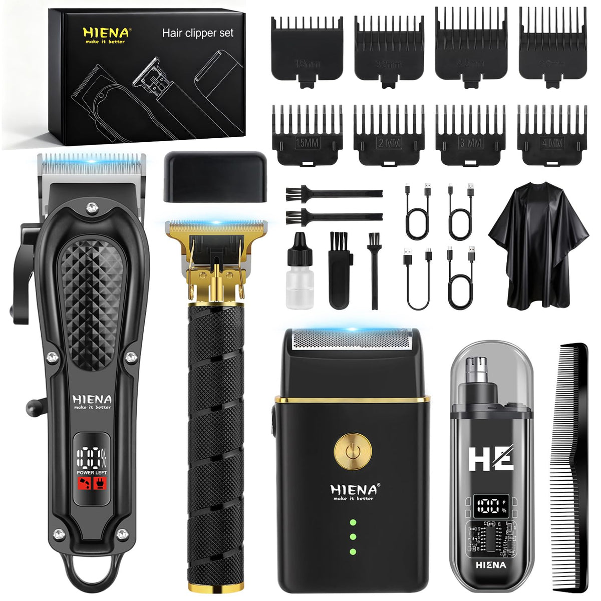 HIENA PRO hair clippers large clipper for smooth professional cuts.