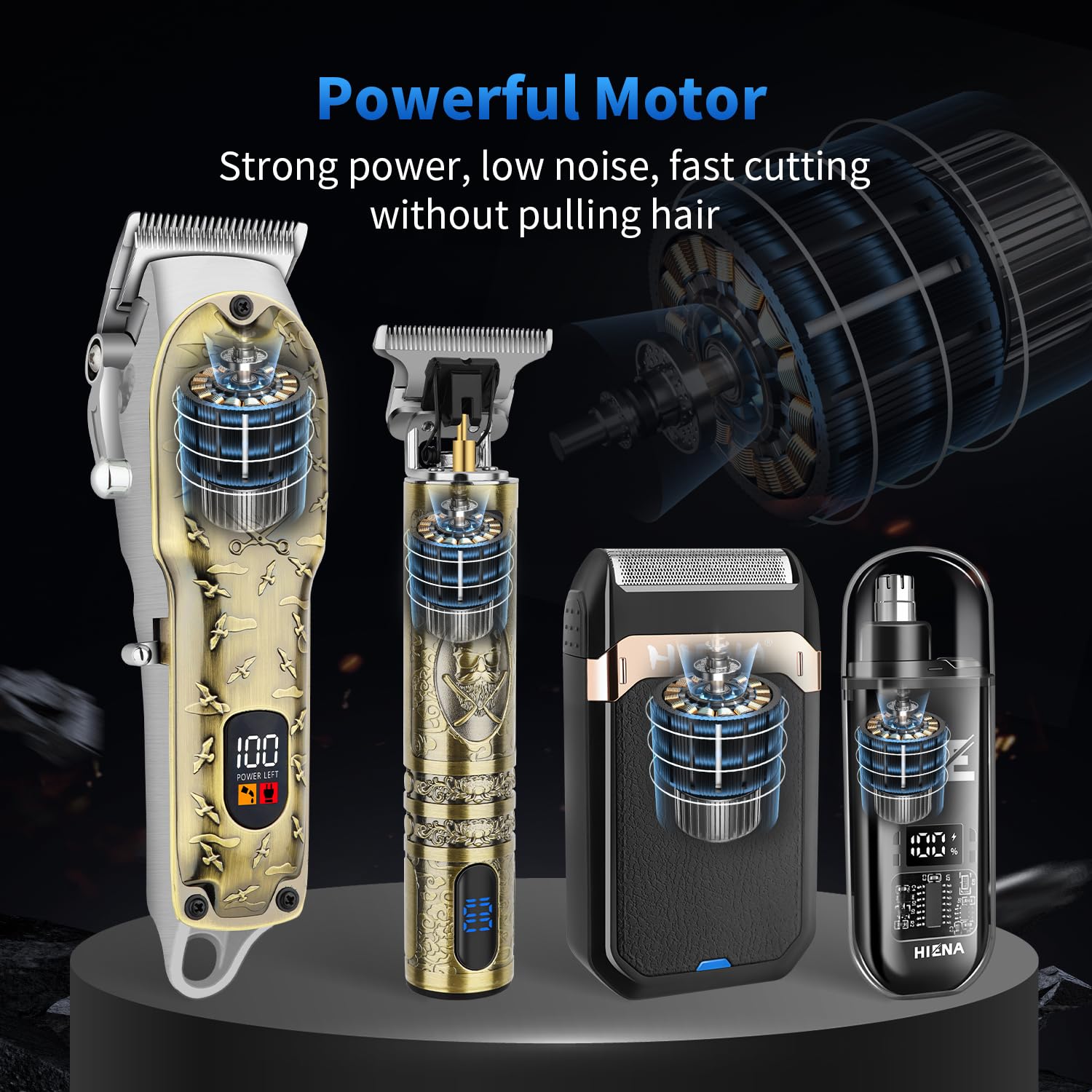 HIENA PRO motor detail captures high-performance trimming power for fast cuts