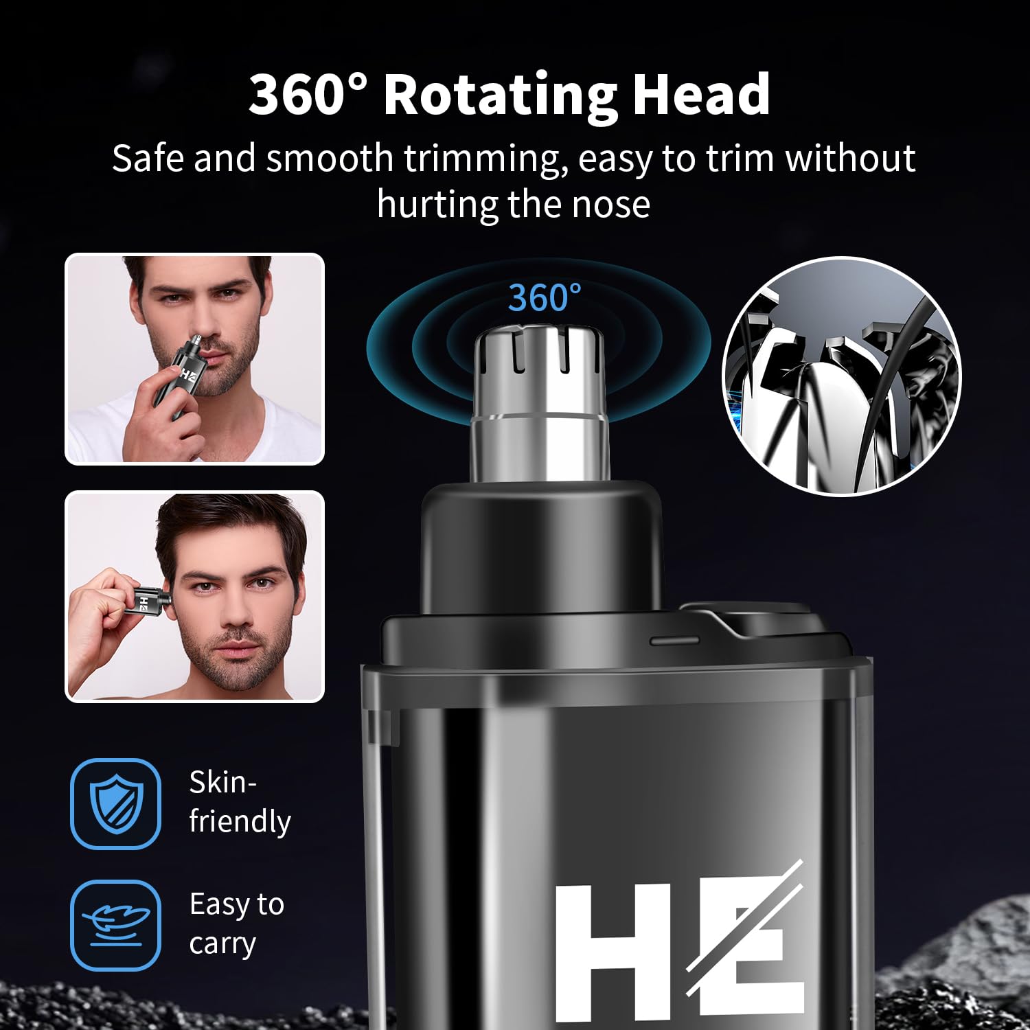 HIENA PRO nose trimmer gentle, precise nose hair removal.