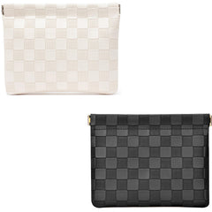 HIGH FIT Leather Pocket Cosmetic Bag front view for daily carry and quick access.