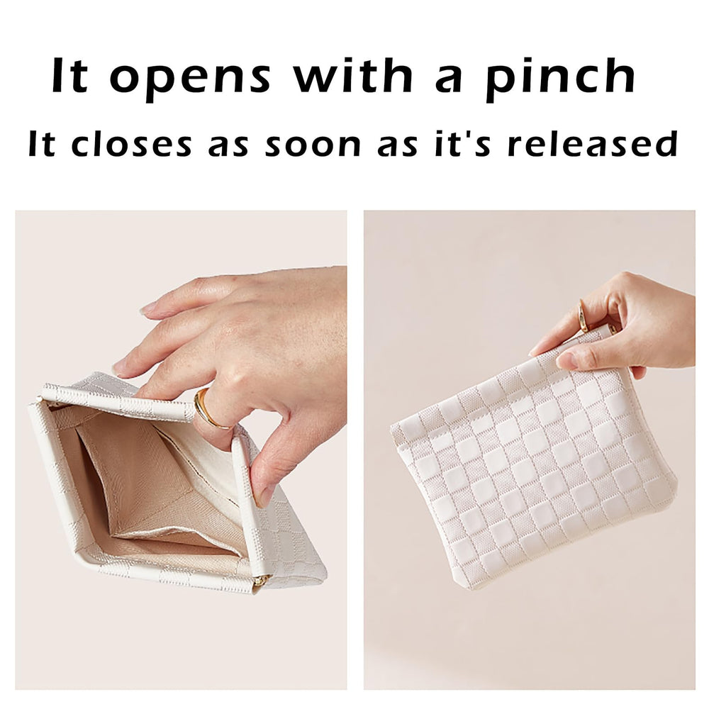 HIGH FIT Leather Pocket Cosmetic Bag features waterproof PU leather to protect contents.