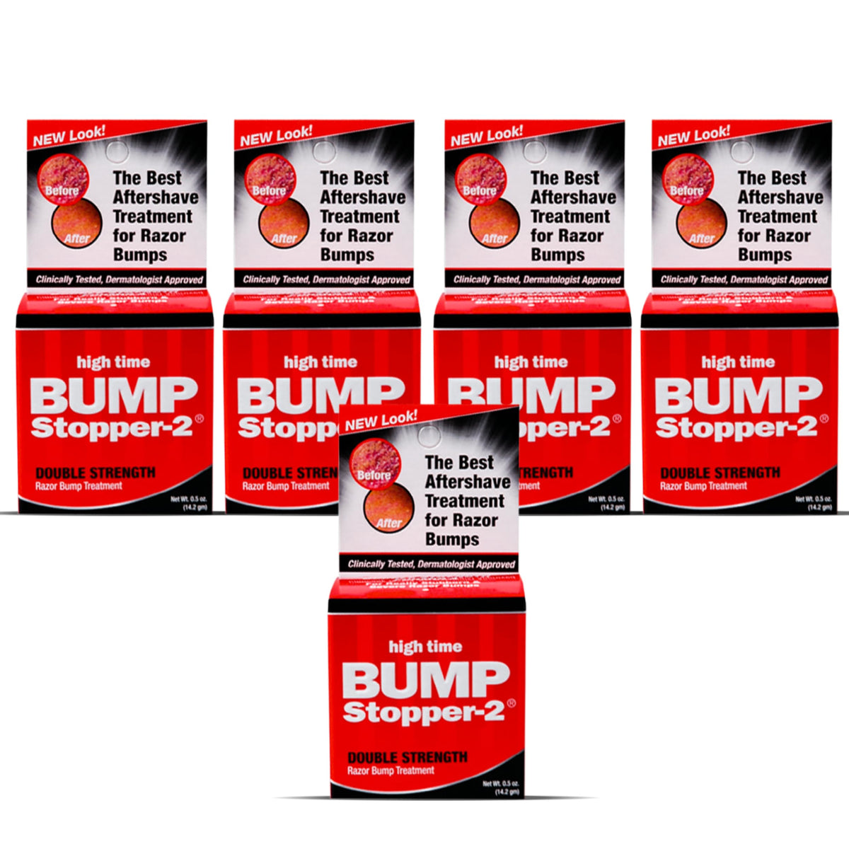 High Time Bump Stopper 2 bottle on packaging for quick razor bump relief after shaving.