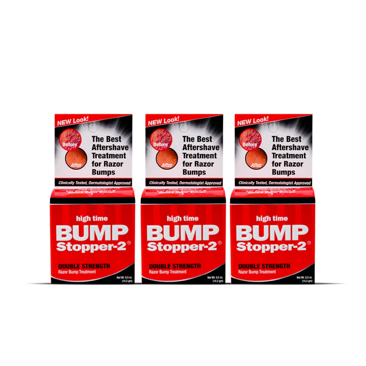 High Time Bump Stopper 2 bottle applying razor bump relief.