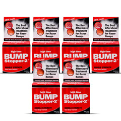 High Time Bump Stopper 2 bottle closeup highlighting double-strength razor bump relief.