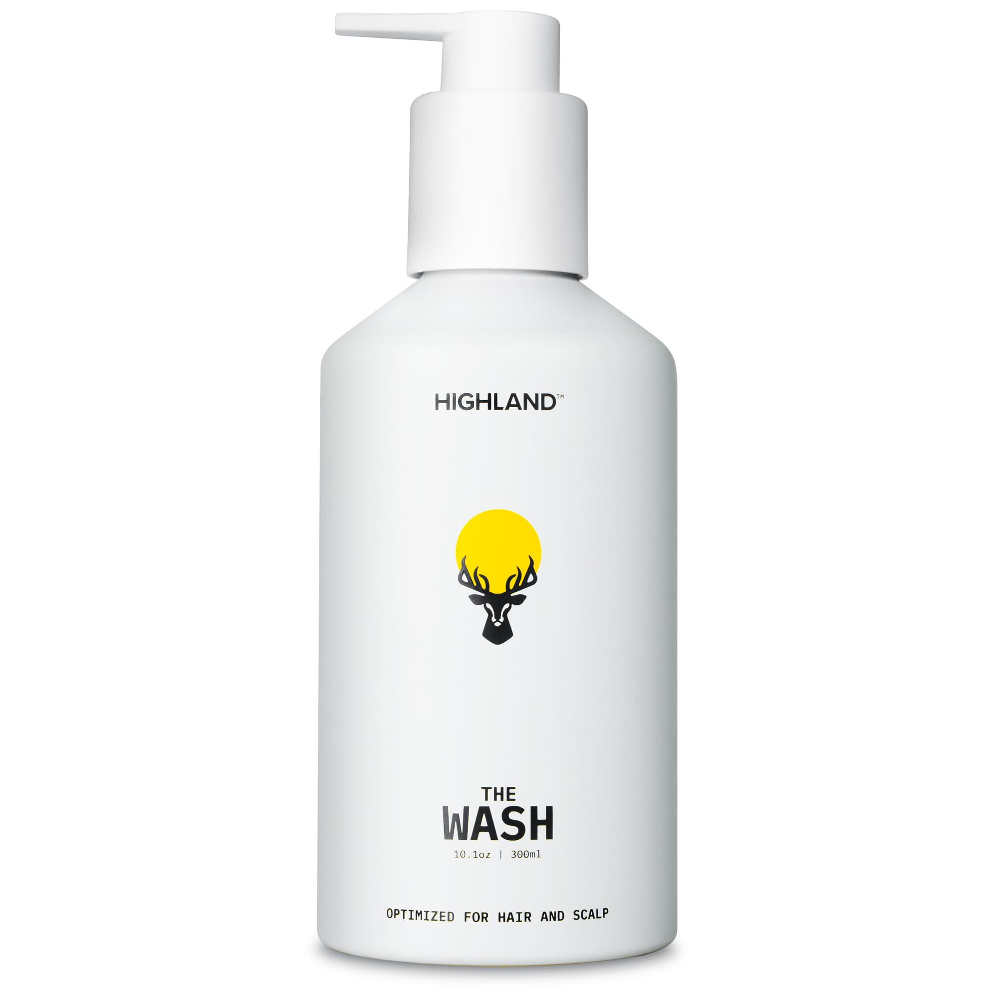 Highland The Wash bottle pour for hydrating scalp nourishment.