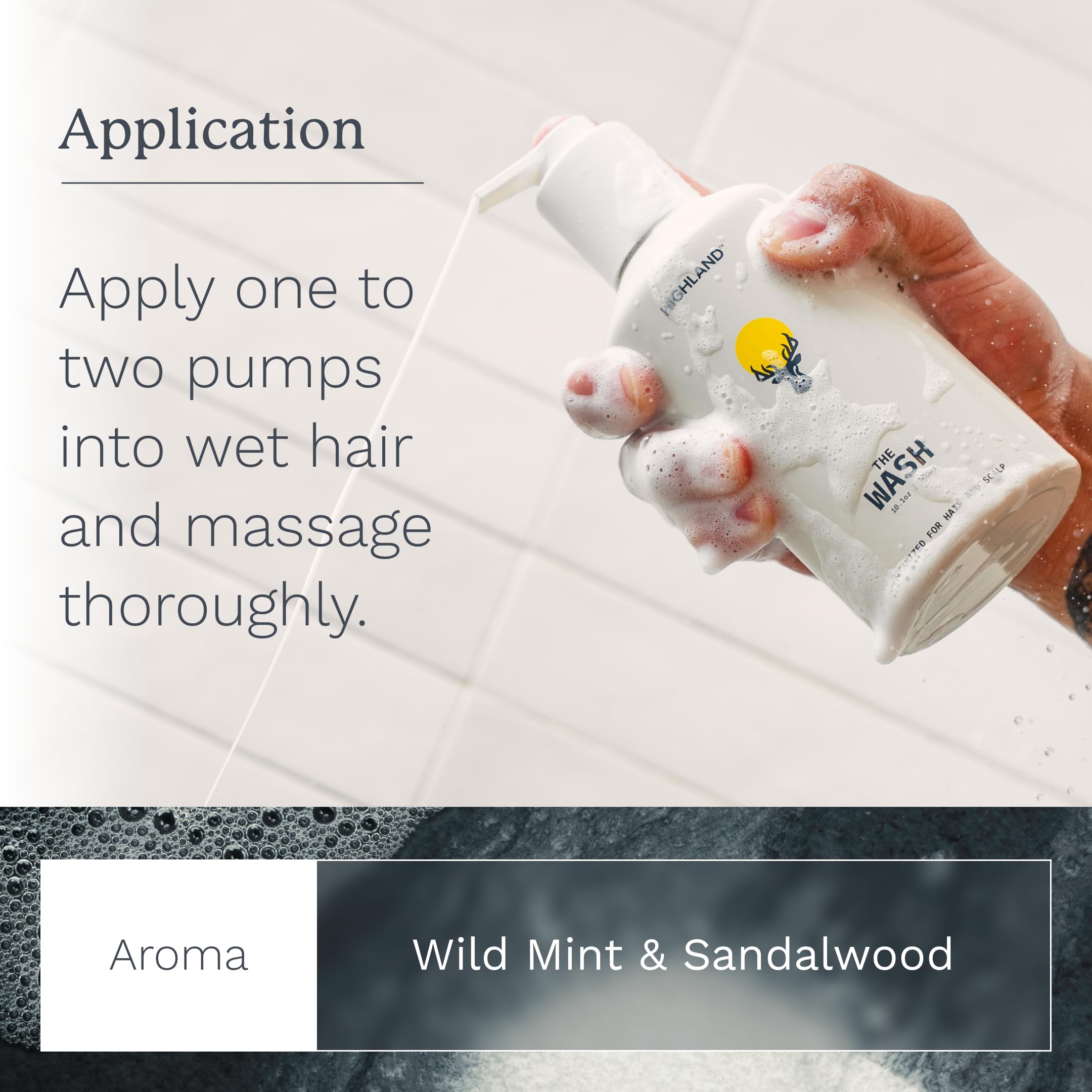 Highland The Wash lather-rinse-application shows an easy shower routine.