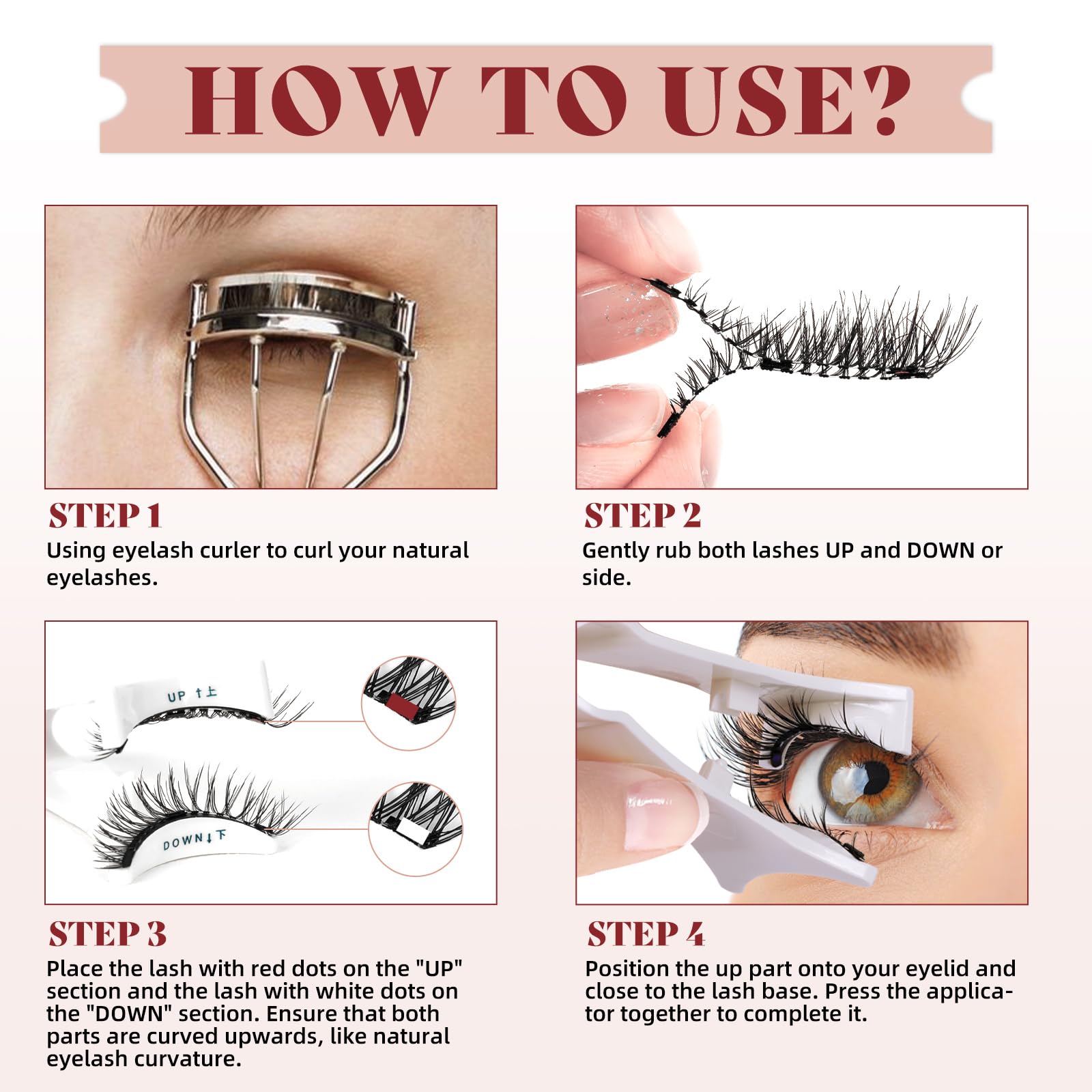 Higu clace easy-on easy-off magnetic lashes in seconds